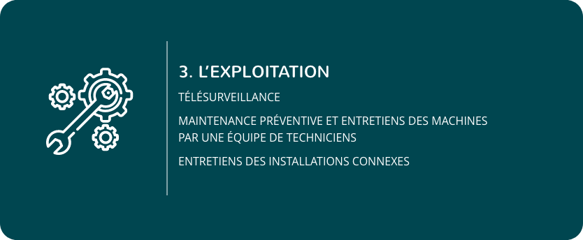 3.Le développement : Télésurveillance, Maintenance préventive et entretiens des machines par une équipe de techniciens, Entretiens des installations connexes